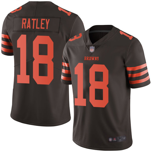 Cleveland Browns Damion Ratley Men Brown Limited Jersey #18 NFL Football Rush Vapor Untouchable->cleveland browns->NFL Jersey